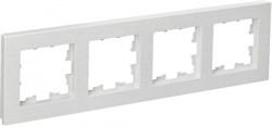 IEK Brite Decor белый рифленый рамка 4 места BR-M42-51-K01 - фото 73751