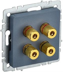 IEK Brite Base маренго аудиорозетка 4-м BR-S40-K35 - фото 73752