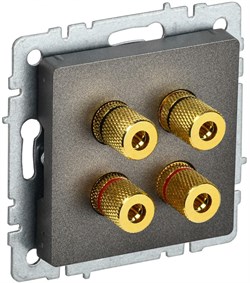 IEK Brite Base тёмная бронза аудиорозетка 4-места BR-S40-K45 - фото 73755