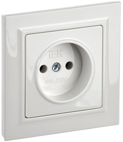 IEK Brite белый розетка без заземления, шторок, 10А в сборе BR-R10-10-K01-F - фото 73790