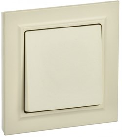 IEK Brite бежевый выключатель 1-клавишный 10А в сборе BR-V10-0-10-K10-F - фото 73794