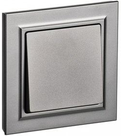 IEK Brite сталь выключатель 1-клавишный 10А в сборе BR-V10-0-10-K46-F - фото 73805