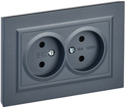 IEK Brite маренго розетка 2-я без заземления, шторок, 10А в сборе BR-R20-10-K35-F - фото 73807