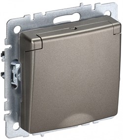 IEK Brite Base шампань розетка 1-м с заземлением, с защитными шторками и крышкой 16А IP44 BR-R16-16-44-K37 - фото 73816