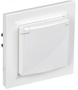 IEK Brite Base белый розетка с кр. 16А IP44 в сборе BR-R16-16-44-K01-F-PRO - фото 73825
