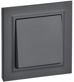 IEK Brite графит выключатель 1-клавишный 10А в сборе BR-V10-0-10-K53-F - фото 73834