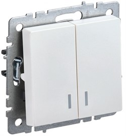 IEK Brite Base жемчуг выключатель 2- клавишный с индик 10А BR-V20-1-10-K36 - фото 73846