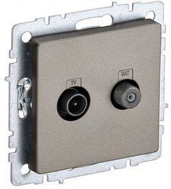 IEK Brite Base шампань розетка двойная TV+SAT BR-AF20-O-K37 - фото 73849