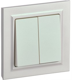 IEK Brite жемчуг выключатель 2- клавишный. 10А в сборе BR-V20-0-10-K36-F - фото 73851