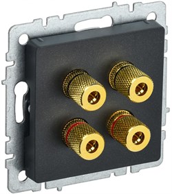 IEK Brite Base чёрный аудиорозетка 4-места BR-S40-K02 - фото 73852