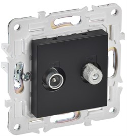 IEK SKANDY Черный Розетка двойная TV+SAT SK-A13Bl SK-AF20-O-K02 - фото 73873