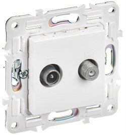 IEK SKANDY Арктический белый Розетка двойная TV+SAT SK-A13W SK-AF20-O-K01 - фото 73874