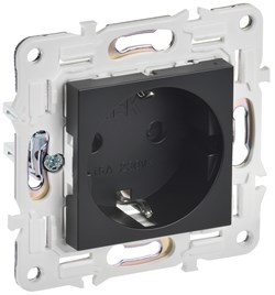 IEK SKANDY Черный Розетка с/з с защитными шторками 16А SK-R04Bl SK-R14-16-K02 - фото 73882