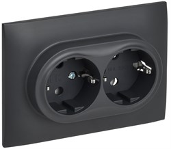 IEK SKANDY Титан Розетка 2-ая с/з без защитных шторок 16А в сборе SK-R08T SK-R21-16-K48-F - фото 73887