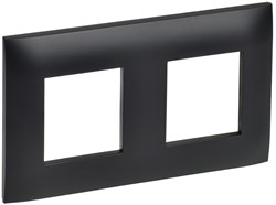 IEK SKANDY Черный Рамка 2-ая SK-F02Bl SK-M22-K02 - фото 73897