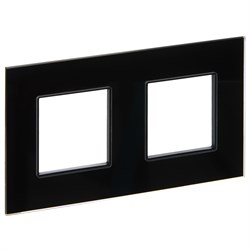 IEK SKANDY Стекло Черный Рамка 2-ая SK-F22Bl SK-M22-G-K02 - фото 73899