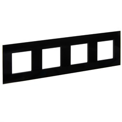 IEK SKANDY Стекло Черный Рамка 4-ая SK-F24Bl SK-M42-G-K02 - фото 73911