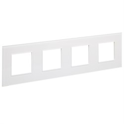 IEK SKANDY Стекло Арктический белый Рамка 4-ая SK-F24W SK-M42-G-K01 - фото 73912