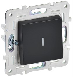 IEK SKANDY Черный Выключатель 1-клавишный проходной с индикацией 10А SK-V08Bl SK-V12-1-10-K02 - фото 73957