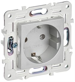 IEK SKANDY Серебряный Розетка с/з без защитных шторок 16А SK-R05S SK-R11-16-K23 - фото 73972