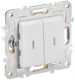 IEK SKANDY Арктический белый Выключатель 2-клавишный с индикацией 10А SK-V09W SK-V20-1-10-K01 - фото 73978