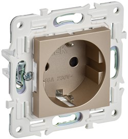 IEK SKANDY Шампань Розетка с/з с защитными шторками 16А SK-R04Sh SK-R14-16-K37 - фото 73984