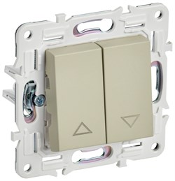 IEK SKANDY Бежевый Выключатель жалюзи 10А SK-V12B SK-V15-0-10-K10 - фото 73999