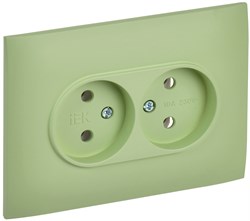 IEK SKANDY Мятный Розетка 2-ая б/з 10А в сборе SK-R10G SK-R20-10-K06-F - фото 74057