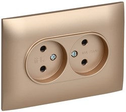 IEK SKANDY Песочный Розетка 2-ая б/з 10А в сборе SK-R10Sa SK-R20-10-K98-F - фото 74061