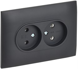 IEK SKANDY Титан Розетка 2-ая б/з 10А в сборе SK-R10T SK-R20-10-K48-F - фото 74063