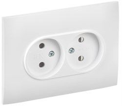 IEK SKANDY Арктический белый Розетка 2-ая б/з 10А в сборе SK-R10W SK-R20-10-K01-F - фото 74064