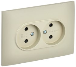 IEK SKANDY Бежевый Розетка 2-ая б/з с защитными шторками 10А в сборе SK-R09B SK-R23-10-K10-F - фото 74065
