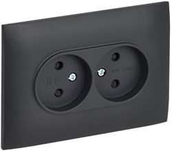 IEK SKANDY Титан Розетка 2-ая б/з с защитными шторками 10А в сборе SK-R09T SK-R23-10-K48-F - фото 74078