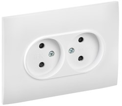 IEK SKANDY Арктический белый Розетка 2-ая б/з с защитными шторками 10А в сборе SK-R09W SK-R23-10-K01-F - фото 74080