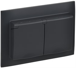 IEK SKANDY Графит Розетка 2-ая с/з с крышкой 16А в сборе IP44 SK-R12G SK-R26-16-44-K53-F - фото 74082