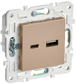 IEK SKANDY Песочный Розетка USB A+C 18Вт SK-R13Sa SK-U22-018-K98 - фото 74087