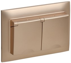 IEK SKANDY Песочный Розетка 2-ая с/з с крышкой 16А в сборе IP44 SK-R12Sa SK-R26-16-44-K98-F - фото 74090