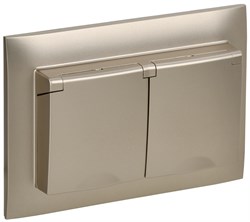 IEK SKANDY Шампань Розетка 2-ая с/з с крышкой 16А в сборе IP44 SK-R12Sh SK-R26-16-44-K37-F - фото 74093