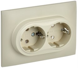 IEK SKANDY Бежевый Розетка 2-ая с/з без защитных шторок 16А в сборе SK-R08B SK-R21-16-K10-F - фото 74098