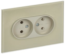 IEK SKANDY Бежевый Розетка 2-ая б/з для плоской вилки 10А SK-R03B SK-R20-10-K10 - фото 74114