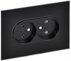 IEK SKANDY Черный Розетка 2-ая б/з для плоской вилки 10А SK-R03Bl SK-R20-10-K02 - фото 74117