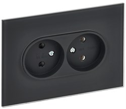 IEK SKANDY Графит Розетка 2-ая б/з для плоской вилки 10А SK-R03G SK-R20-10-K53 - фото 74120