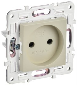 IEK SKANDY Бежевый Розетка б/з с защитными шторками 10А SK-R01B SK-R13-10-K10 - фото 74130