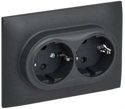 IEK SKANDY Титан Розетка 2-ая с/з с защитными шторками 16А в сборе SK-R07T SK-R24-16-K48-F - фото 74134