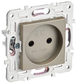 IEK SKANDY Шампань Розетка б/з с защитными шторками 10А SK-R01Sh SK-R13-10-K37 - фото 74149