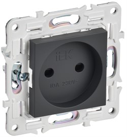 IEK SKANDY Титан Розетка б/з с защитными шторками 10А SK-R01T SK-R13-10-K48 - фото 74152