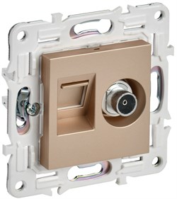 IEK SKANDY Песочный Розетка двойная TV+RJ45 кат.6E SK-A15Sa SK-AK20-2-K98 - фото 74179