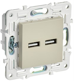 IEK SKANDY Бежевый Розетка USB A+A 3,1А SK-R15B SK-U21-D31-K10 - фото 74189