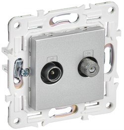 IEK SKANDY Серебряный Розетка двойная TV+SAT SK-A13S SK-AF20-O-K23 - фото 74195