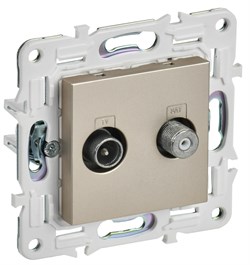 IEK SKANDY Шампань Розетка двойная TV+SAT SK-A13Sh SK-AF20-O-K37 - фото 74199